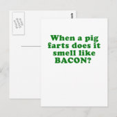 Wanneer een Varkenspartaar het Geur als Bacon doet Briefkaart (Voorkant / Achterkant)