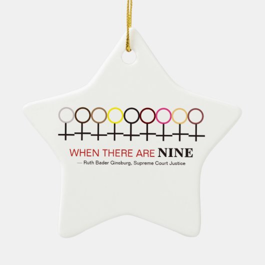 Wanneer er geen rechter is, Ginsburg RBG Quote Keramisch Ornament (Voorkant)