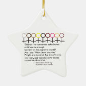 Wanneer er geen rechter is, Ginsburg RBG Quote Keramisch Ornament (Achterkant)