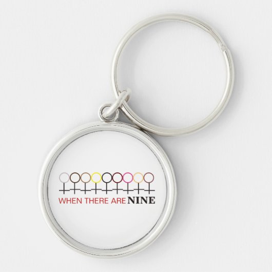 Wanneer er geen rechter is, Ginsburg RBG Quote Sleutelhanger (Voorkant)