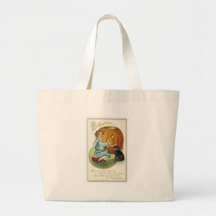 Wanneer er heksen in Halloween Grote Tote Bag