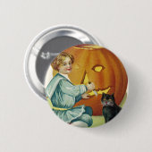 Wanneer er heksen in Halloween Ronde Button 5,7 Cm (Voorkant /achterkant)