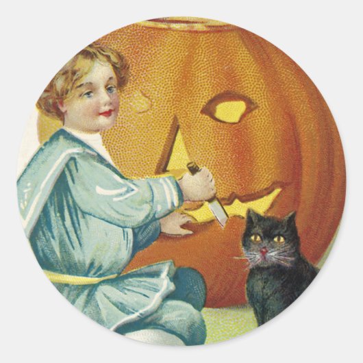 Wanneer er heksen in Halloween Ronde Sticker (Voorkant)