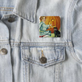 Wanneer er heksen in Halloween Vierkante Button 5,1 Cm (In situ)