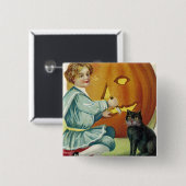 Wanneer er heksen in Halloween Vierkante Button 5,1 Cm (Voorkant /achterkant)