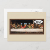 Wanneer eten we? - Funny last Supper Holiday Dinne Feestdagenkaart (Voorkant / Achterkant)