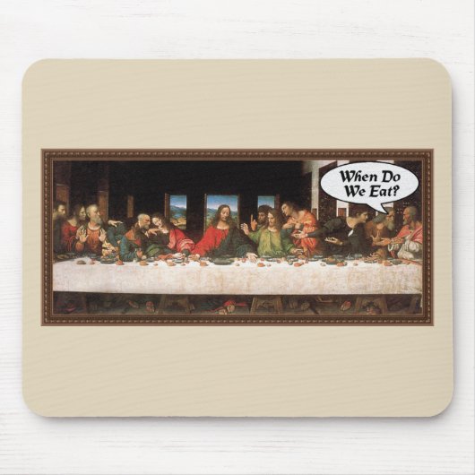 Wanneer eten we? - Funny last Supper Holiday Dinne Muismat (Voorkant)