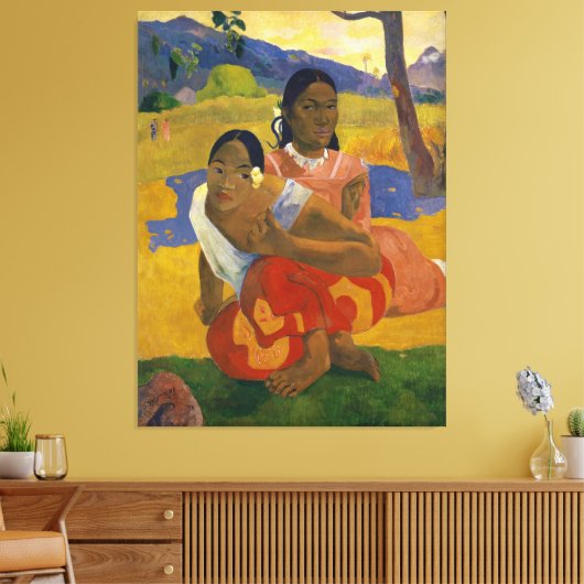Wanneer ga je trouwen? door Paul Gauguin (1892) Canvas Afdruk (Insitu (Woonkamer))