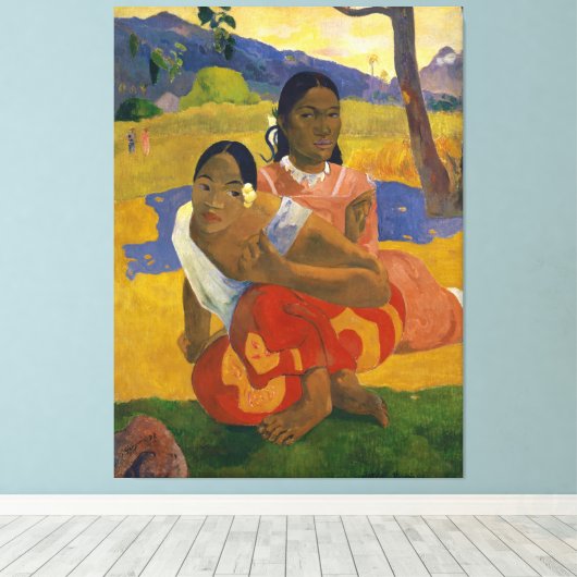 Wanneer ga je trouwen? door Paul Gauguin (1892) Canvas Afdruk (Insitu (Houten vloer))