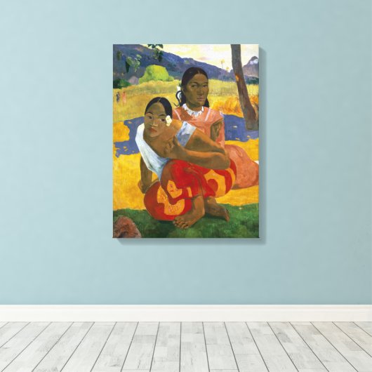 Wanneer ga je trouwen? | Paul Gauguin | Canvas Afdruk (Insitu (Houten vloer))