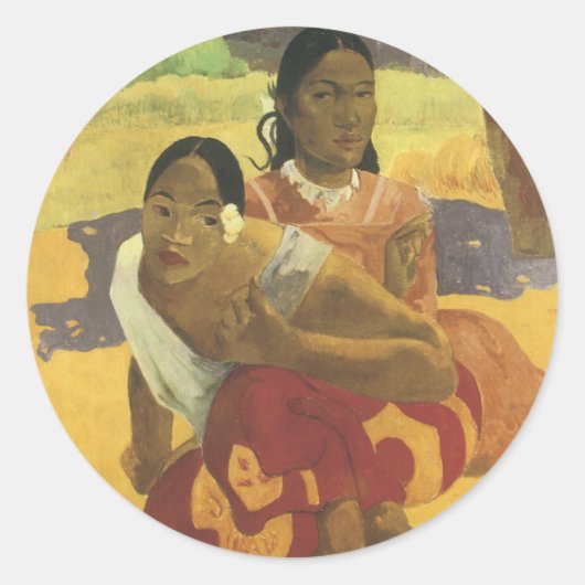 Wanneer ga je trouwen? van Paul Gauguin, Vintage K Ronde Sticker (Voorkant)