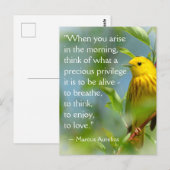 Wanneer Gij Ontwaakt Marcus Aurelius Inspirerende Briefkaart (Voorkant / Achterkant)