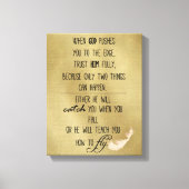 Wanneer God u aan het Citaat van de Rand past Canvas Afdruk (Voorkant)