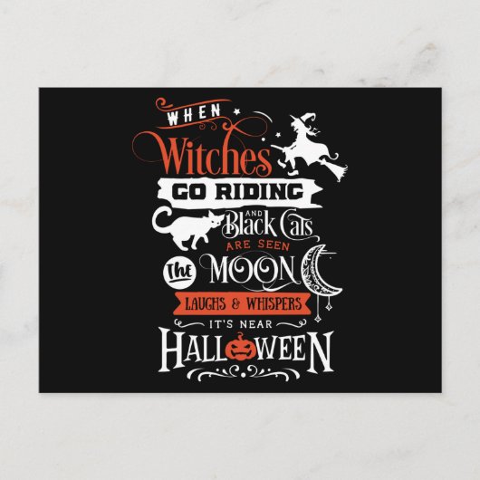 Wanneer heksen gaan rijden briefkaart (Voorkant)