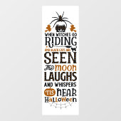 Wanneer heksen gaan rijden Halloween Quote Raamsticker (Vel)