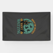 Wanneer Heksen Waltsten Huis van Halloween Spandoek (Horizontaal)