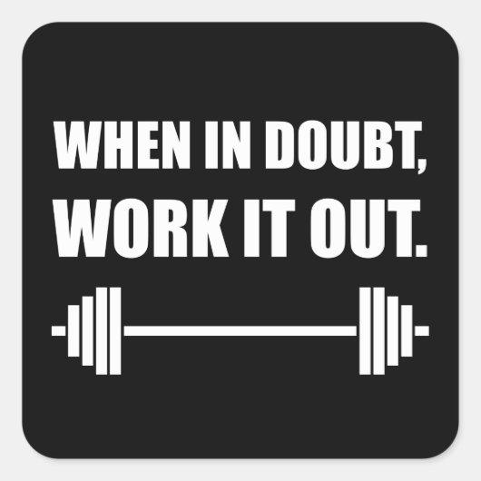 Wanneer het in twijfel getrokken werkt het uit vierkante sticker (Voorkant)