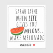Wanneer het leven geeft u meloenen leuk watermeloe sticker (Vel)