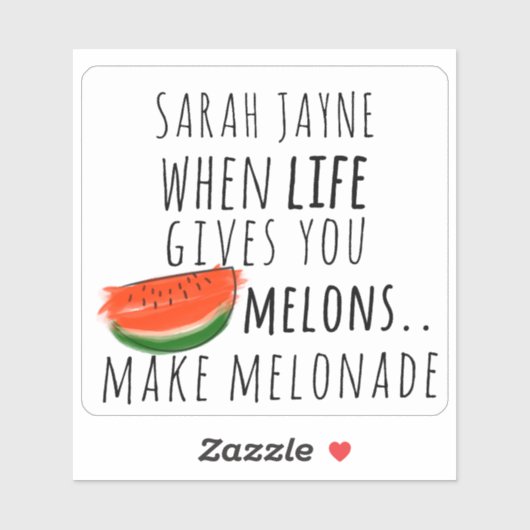 Wanneer het leven geeft u meloenen leuk watermeloe sticker (Vel)
