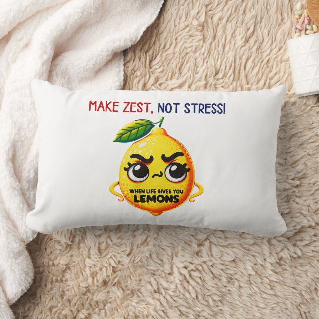 Wanneer het leven je citroenen Cartoon geeft Kussen (Deken)