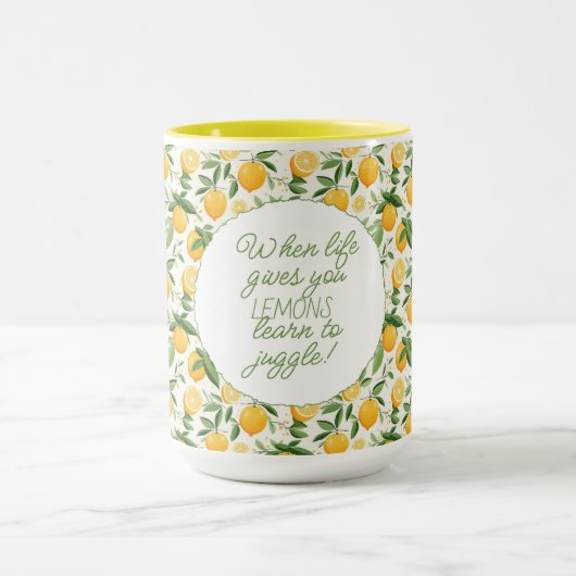Wanneer het leven je citroenen geeft, leer jongler mok (Midden)