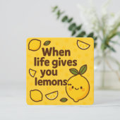 Wanneer het leven je citroenen geeft - Schattige e Feestdagenkaart (Staand voorkant)