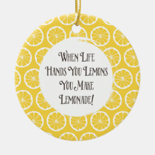 Wanneer het leven je handen geeft, maken limonade- keramisch ornament