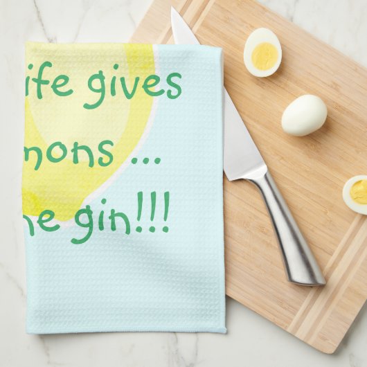 Wanneer het leven je leemons geeft ... Tea Towel Theedoek (Quarter Fold)