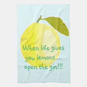 Wanneer het leven je leemons geeft ... Tea Towel Theedoek
