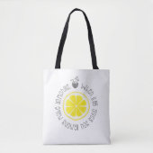 Wanneer het leven je leemons kalligrafie art Lemon Tote Bag (Voorkant)