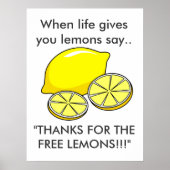 Wanneer het leven je Lemons grappige slogan geeft Poster (Voorkant)