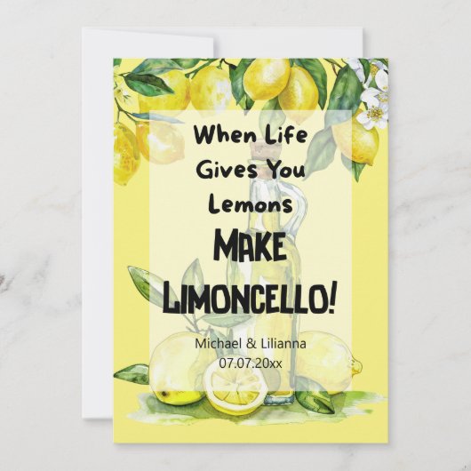 Wanneer het leven je Limoncello Elopement Kaart ge (Voorkant)