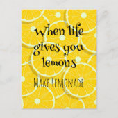 Wanneer het leven je zonnige gele luiers geeft briefkaart (Voorkant)