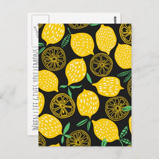 Wanneer het leven je zonnige gele luiers geeft briefkaart (Voorkant / Achterkant)