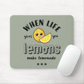 Wanneer het leven Lemon Lemonade Funny Summer geef Muismat (Met muis)