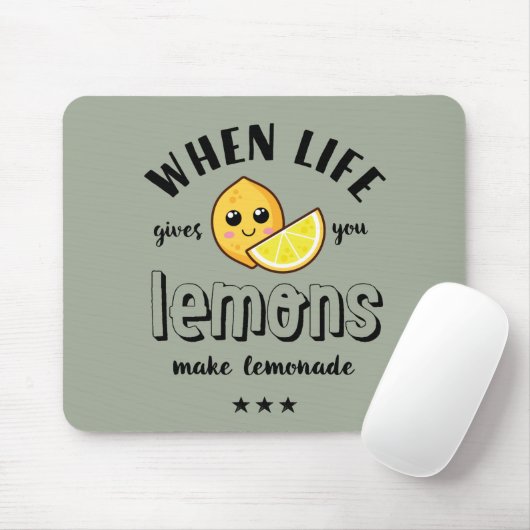 Wanneer het leven Lemon Lemonade Funny Summer geef Muismat (Met muis)