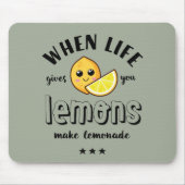 Wanneer het leven Lemon Lemonade Funny Summer geef Muismat (Voorkant)