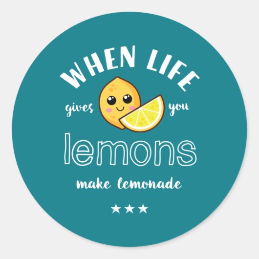 Wanneer het leven Lemon Lemonade Funny Summer geef Ronde Sticker (Voorkant)