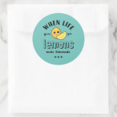 Wanneer het leven Lemon Lemonade Funny Summer geef Ronde Sticker (Tas)