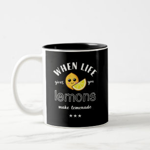 Wanneer het leven Lemon Lemonade Funny Summer geef Tweekleurige Koffiemok