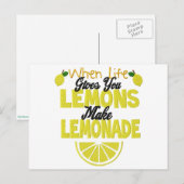 Wanneer het Leven Lemons (voeg eigen achtergrondkl Briefkaart (Voorkant / Achterkant)
