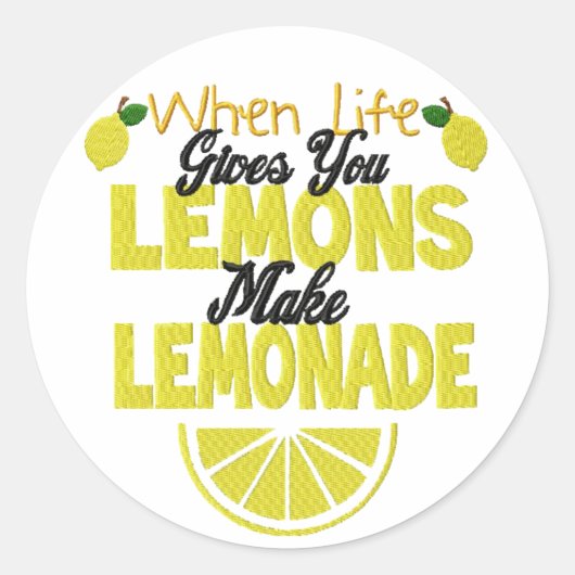 Wanneer het Leven Lemons (voeg eigen achtergrondkl Ronde Sticker (Voorkant)