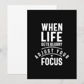 Wanneer het leven onscherp wordt, pas je focus aan bedankkaart (Voorkant / Achterkant)