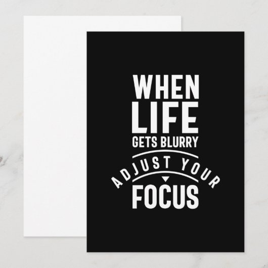 Wanneer het leven onscherp wordt, pas je focus aan bedankkaart (Voorkant / Achterkant)