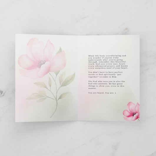 Wanneer het leven overweldigend voelt - bemoedigin bedankkaart (Binnen)