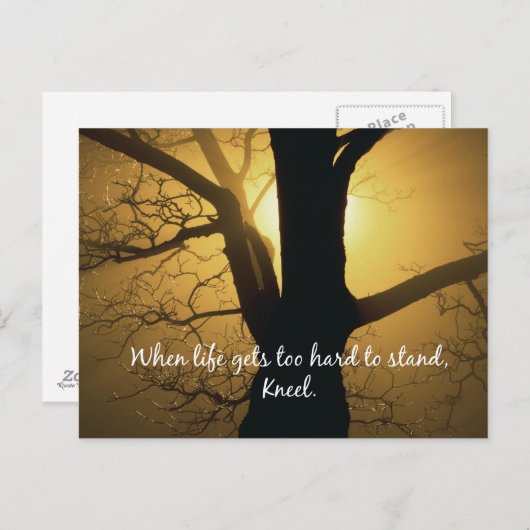 Wanneer het leven te moeilijk wordt om te staan, K Briefkaart (Voorkant / Achterkant)