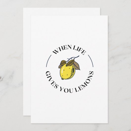 WANNEER HET LEVEN U LEMONS GEEFT FEESTDAGENKAART (Voorkant / Achterkant)