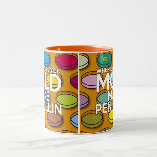 WANNEER HET LEVEN U VORM GEEFT Grappig citaat Tweekleurige Koffiemok (Center)