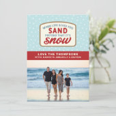 Wanneer het leven u zandstrand kerstvakantie geeft feestdagenkaart (Staand voorkant)