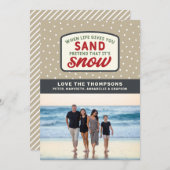 Wanneer het leven u zandstrand kerstvakantie geeft feestdagenkaart (Voorkant / Achterkant)